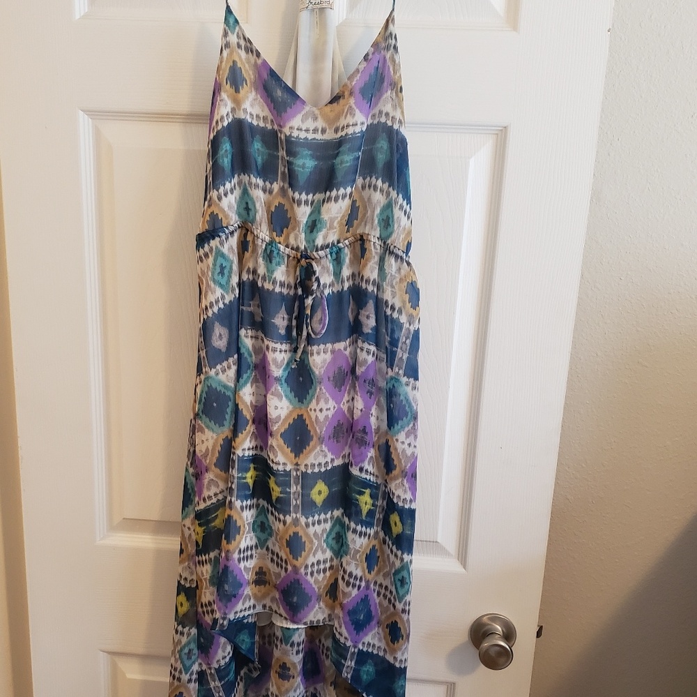 Freebird High-Low Pattern Dress - L